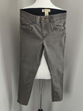 Democracy Heathered Brown Ab Technology Skinny Zip Pocket Jeans